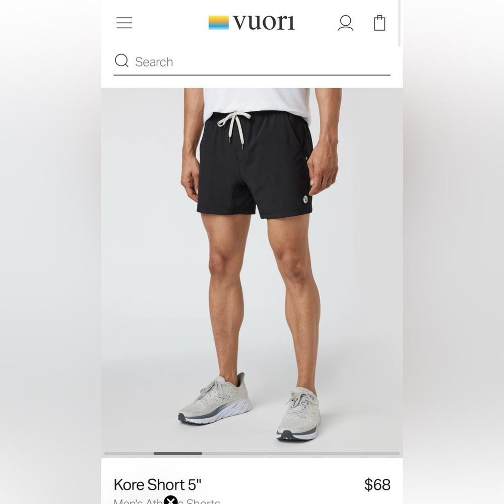 NWOT 
Never worn Men’s Vuori Kore short 5 inch inseam